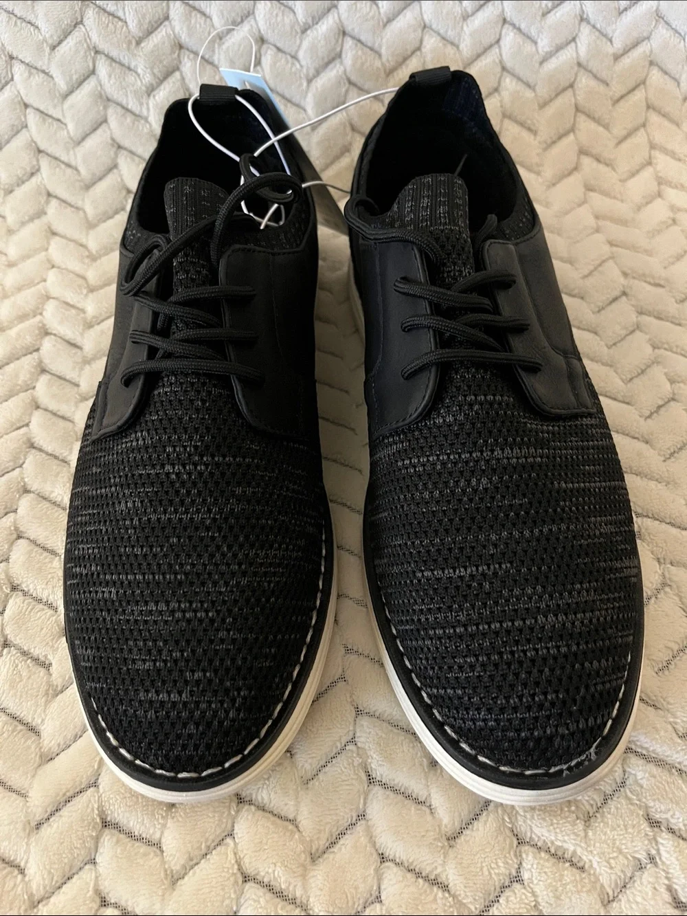 Cat & Jack Black Knit Dress Shoes with White Sole